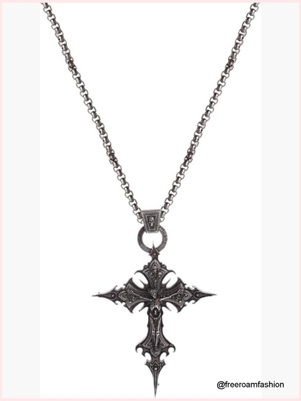 Gothic Cross Necklace Alternative Style Grunge Aesthetic Emo Jewelry Dark